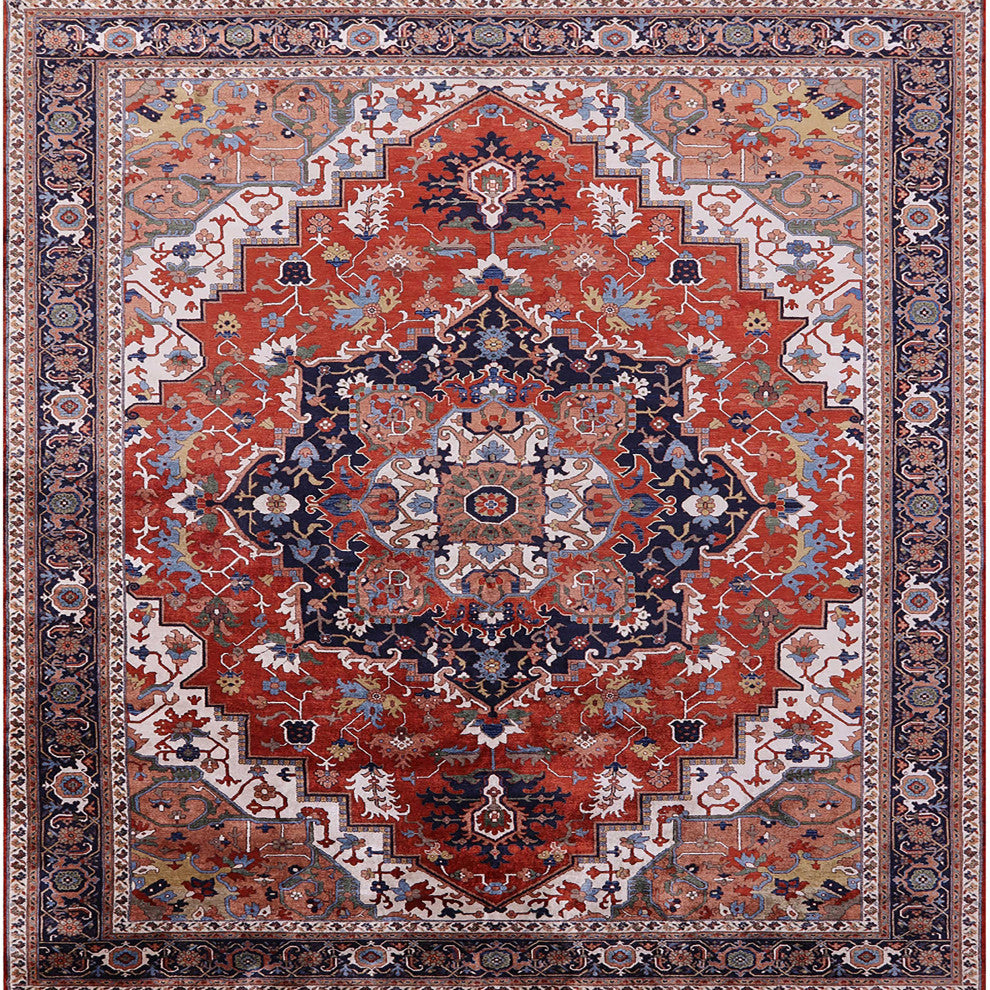 Ahgly Company Indoor Square Mid-Century Modern Area Rugs, 4' Square