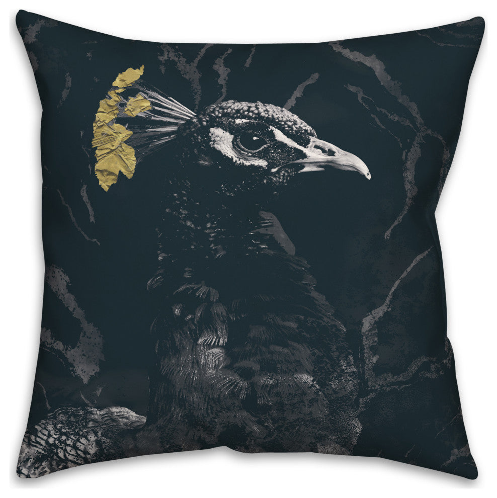 Fancy Peacock 2 18x18 Spun Poly Pillow