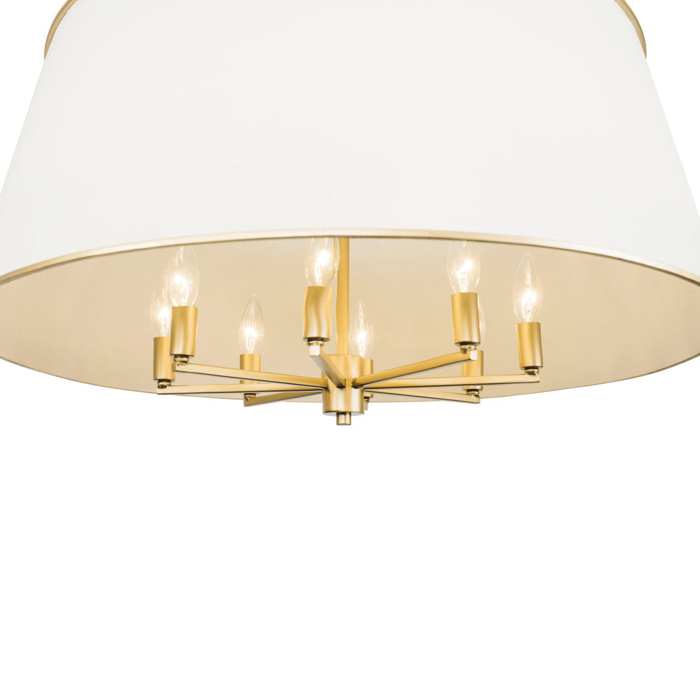 Coco 8-Lt  Pendant - Matte White/French Gold