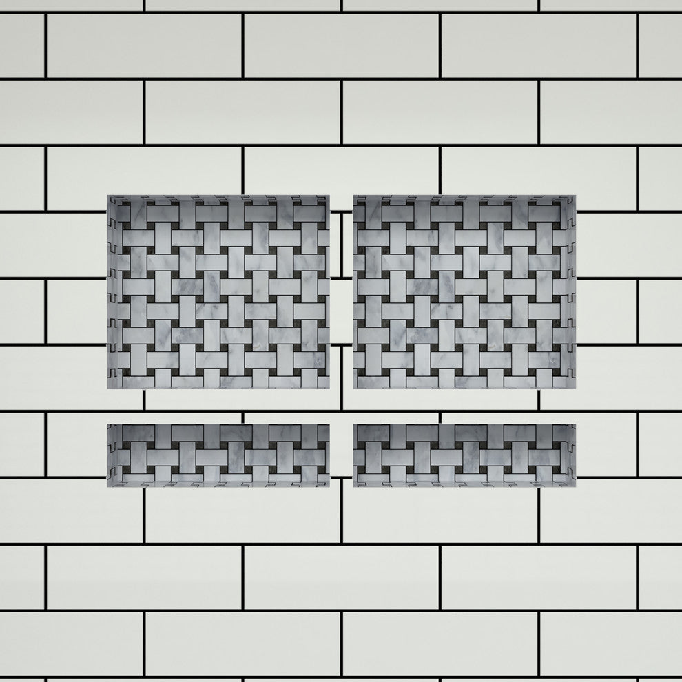 Tile Redi RNQH1620D-20D Quadruple Niche Set, Recessed Shower Shelves