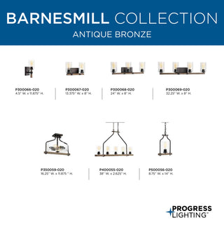 Barnes Mill Collection 3-Light Bath and Vanity, Antique Bronze