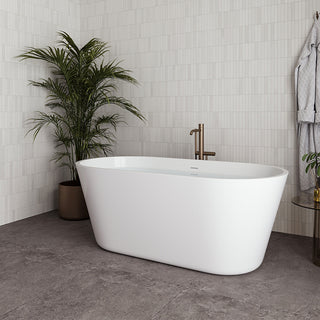 59" Streamline NDR-362-11-BGL Freestanding Tub, Tray, Drain in Brushed Gold