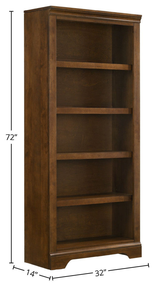 San Mateo RTA-72" Tall Bunching Bookcase With 5 Compartments, Tuscan