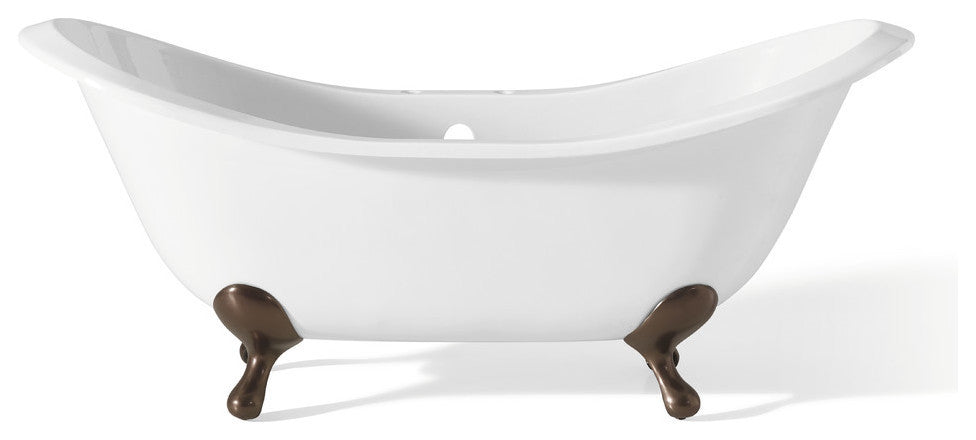Cheviot Products Regency Cast Iron Bathtub With Faucet Holes, Antique Bronze