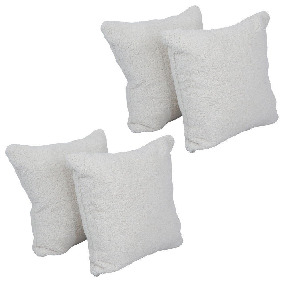 17" Jacquard Throw Pillows With Inserts, Set of 4, Grattan Rice