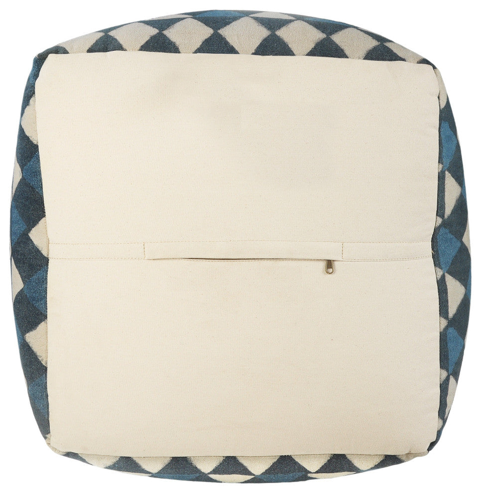 Modern Diamond and Triangle Geometric Pouf