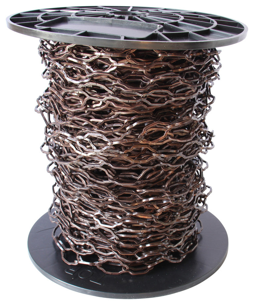 RCH Hardware Steel Cathedral Chandelier Chain, 65 Reel, Antique Copper, U28