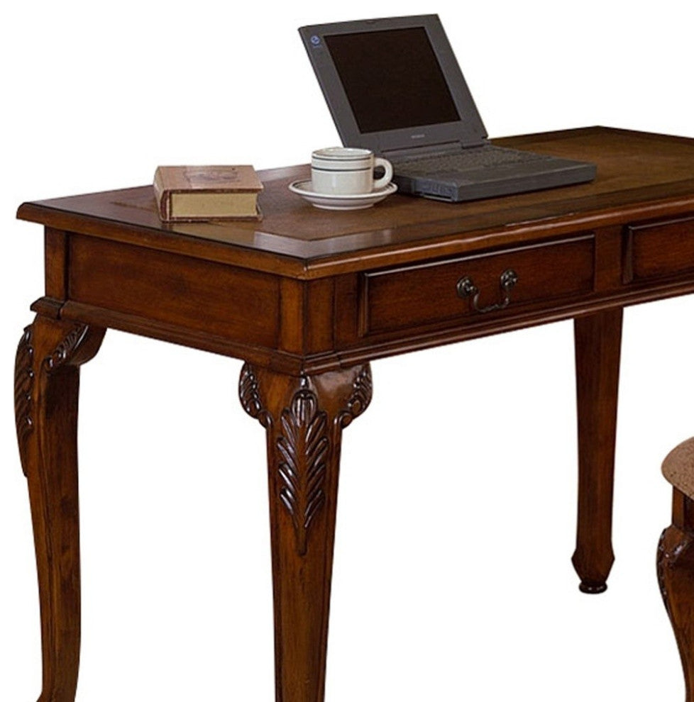 Classic Dark Walnut Office and Home Two Piece Desk Set
