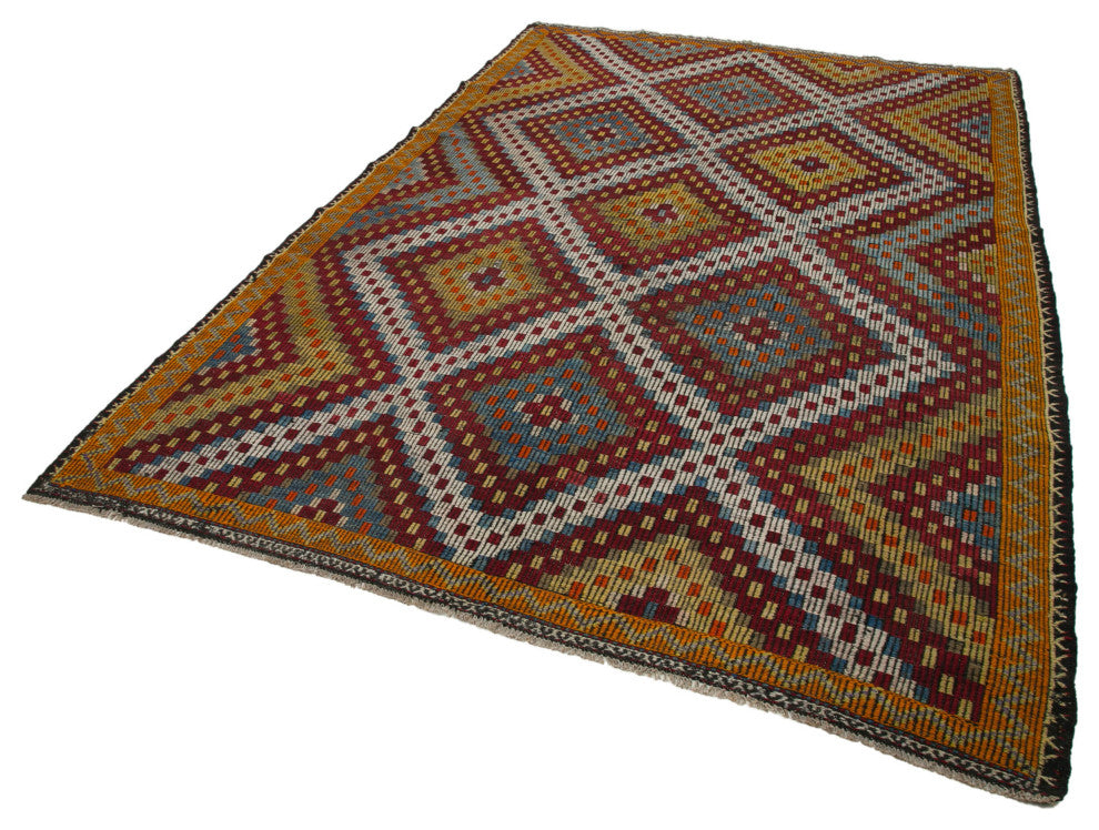 Rug N Carpet - Handwoven Anatolian 6' 8'' x 10' 6'' Unique Wool Kilim Rug