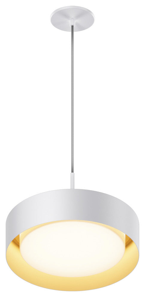 ET2 E51011 Echo 13"W LED Pendant - White / Gold