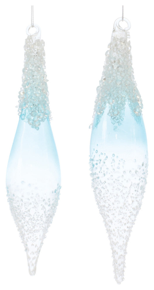 Beaded Glass Drop Ornament, 12-Piece Set
