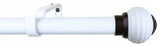 1" Miele Adjustable Curtain Rod, Glossy White, 84"-120"