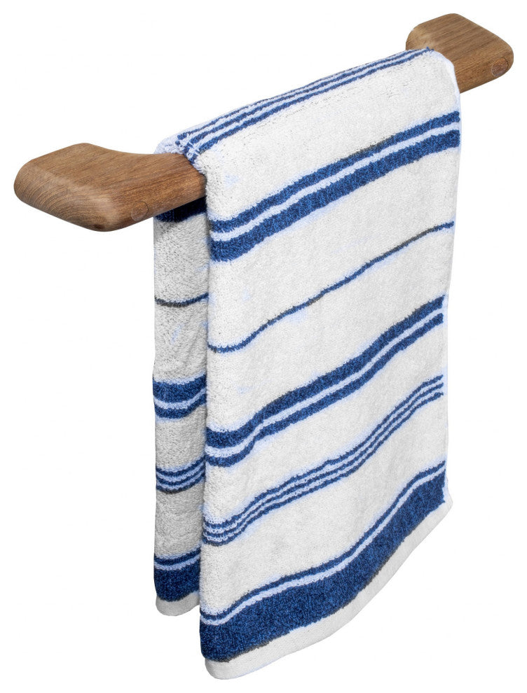 14" Traditional Solid Teak Towel Bar