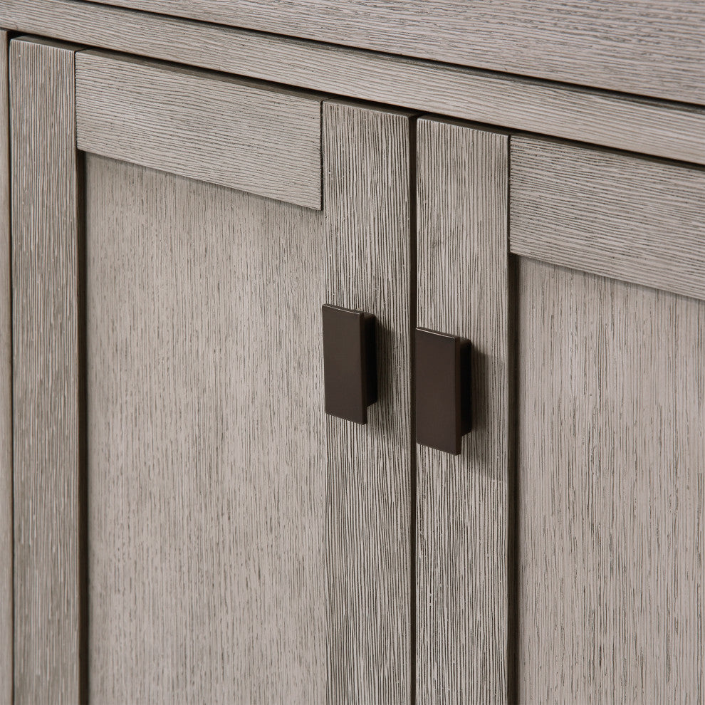 Chestnut 60" Bath Vanity, Grey Oak, Vanity With Faucet(s) With Oil-Rubbed Bronze Finsih Hardware