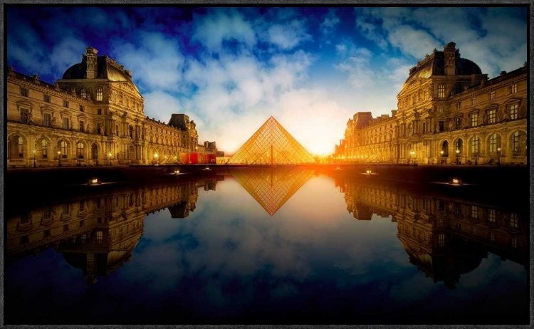 "Le Louvre" Framed Canvas Giclee by Cuomo Massimo, 31x19"