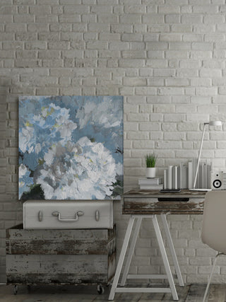 "Blue Zoom" Painting Print on Wrapped Canvas, 40"x40"