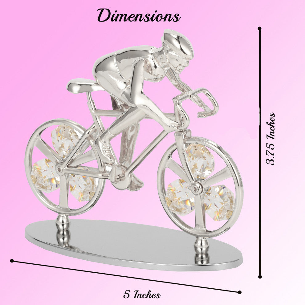 Matashi Silver Plated Cyclist on a Bicycle