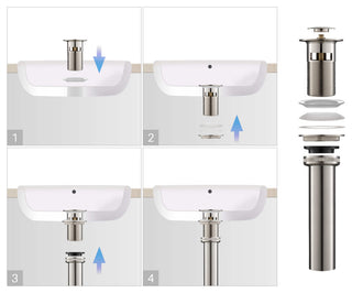 Pop-Up Drain Stopper with Overflow KPW100, Brush Nickel
