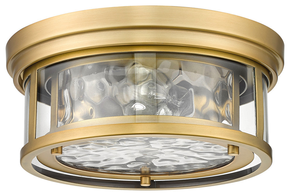 Zlite 493F2-RB 2-Light Flush Mount, Inner Clear Water & Outer Clear
