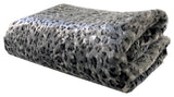 Snow Leopard Faux Fur Gray Luxury Throw