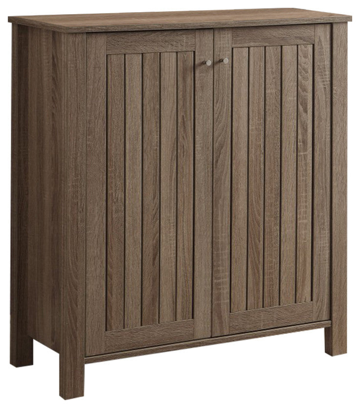 Benzara BM160228 Sophisticated Wooden Shoe Cabinet, Gray