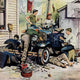 "Working on the Jalopy" Painting Print on Canvas by Stevan Dohanos