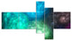Colorful Rotating Fractal Galaxies, Abstract Wall Art Canvas, 60"x32", 5 panels