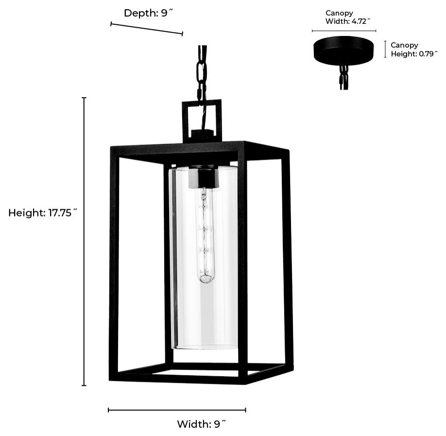 1 Light 9 in. Textured Black Outdoor
