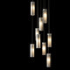 Exos 9-Light Round Pendant, Black Finish, Opal Glass, Standard Overall Height