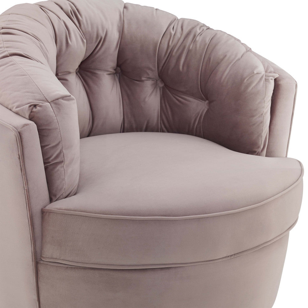 TOV Furniture Eloise Mauve Velvet Swivel Chair