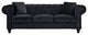 Traditional Velvet Upholstered Chesterfield Sofa With Accent Pillows, Black