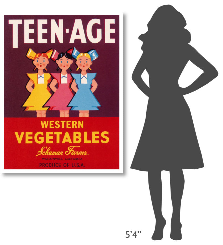 "Teen - Age Western Vegetables" Digital Paper Print by Retrolabel, 35"x46"
