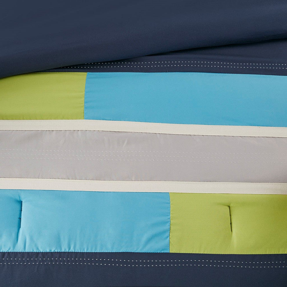 Mi Zone Pipeline Microfiber Printed Comforter Mini Set, Full/Queen
