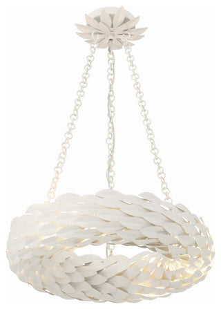 Crystorama Broche 6 Light Matte White Chandelier