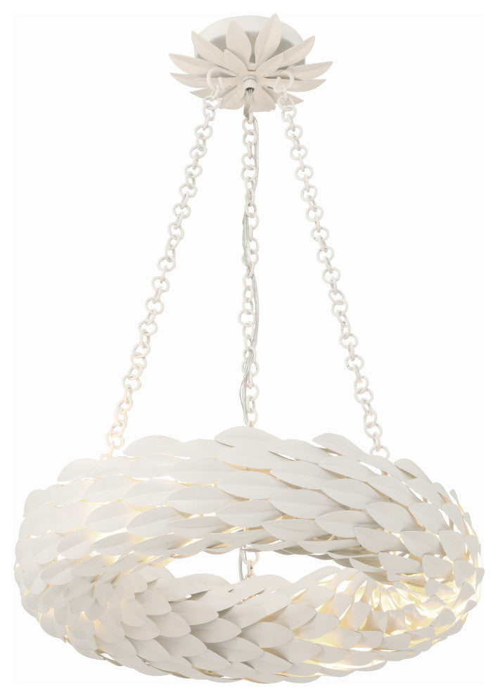 Crystorama Broche 6 Light Matte White Chandelier