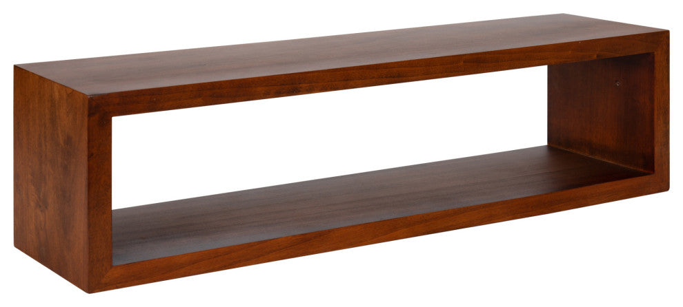 Holt Wood Wall Shelf, Walnut Brown 30x8