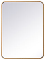 Elegant Decor MR802432BR Soft Corner Metal Rectangular Mirror, 24"x32"