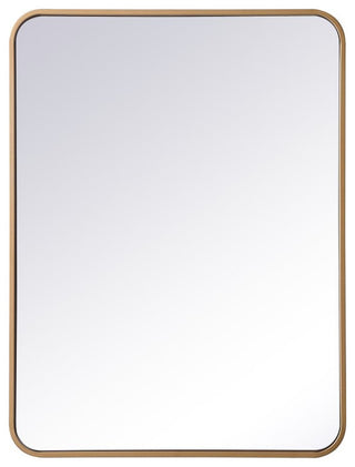Elegant Decor MR802432BR Soft Corner Metal Rectangular Mirror, 24"x32"