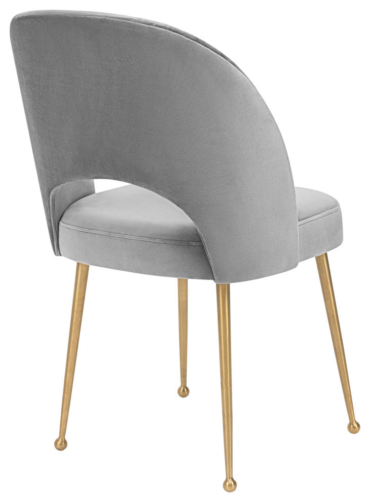 Swell Velvet Chair, Light Gray