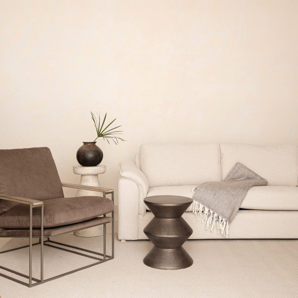 Misha Concrete Inverted Side Table, Bronze