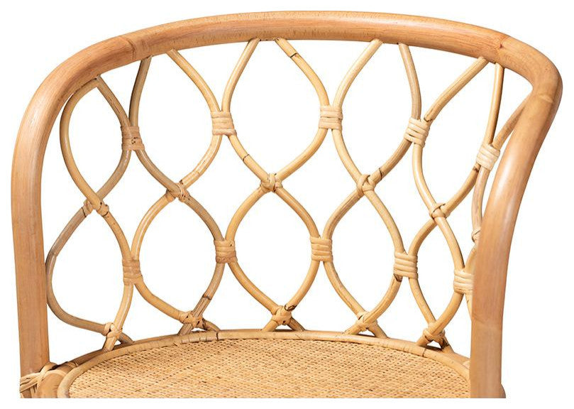 Diana Modern Natural Finished Rattan Counter Stool