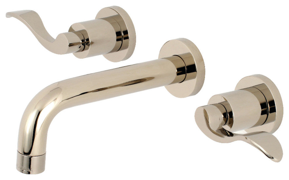 Kingston Brass 2-Handle Wall Mount Bathroom Faucet, Polished Nickel