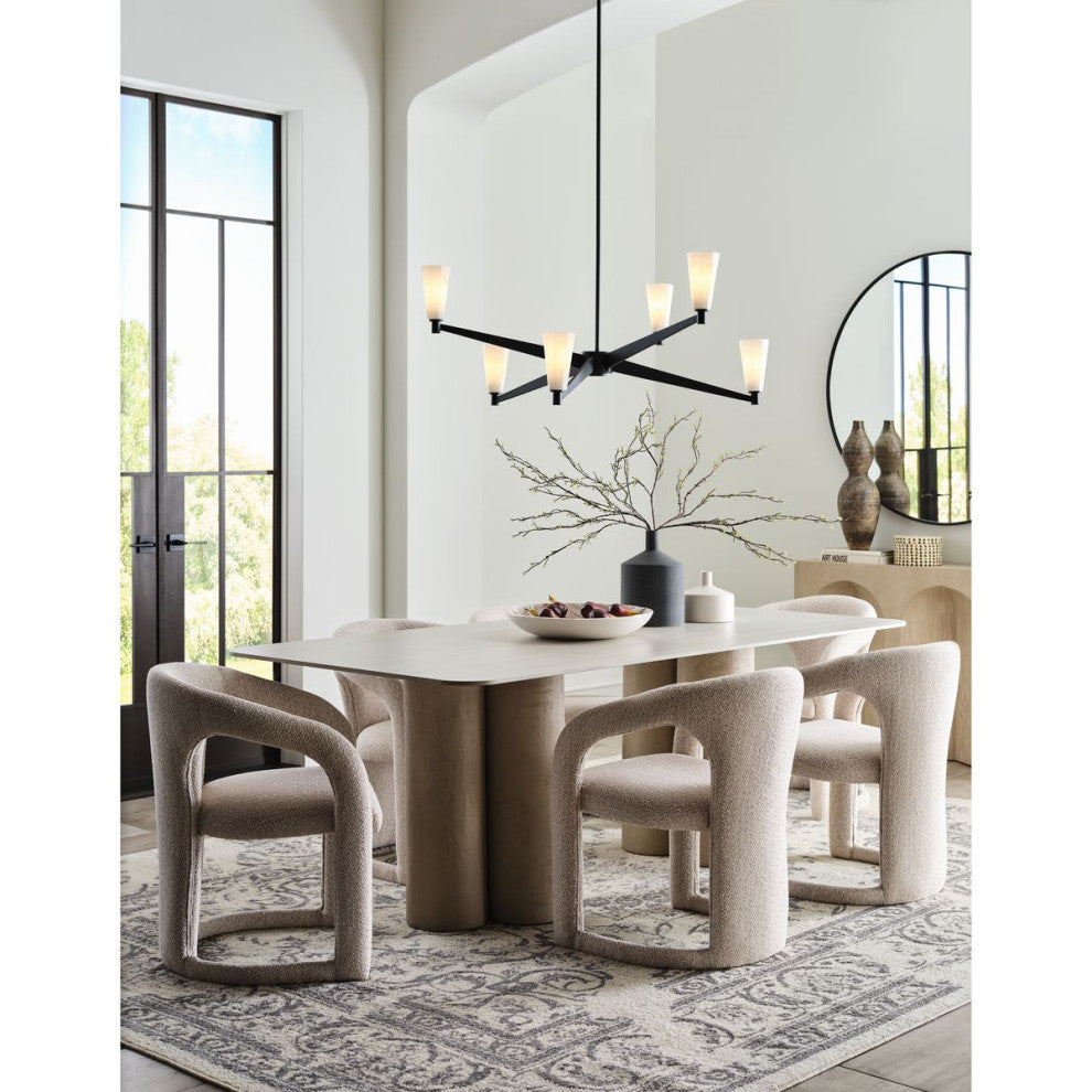 Tosca Collection Six-Light Luxe Chandelier, Matte Black