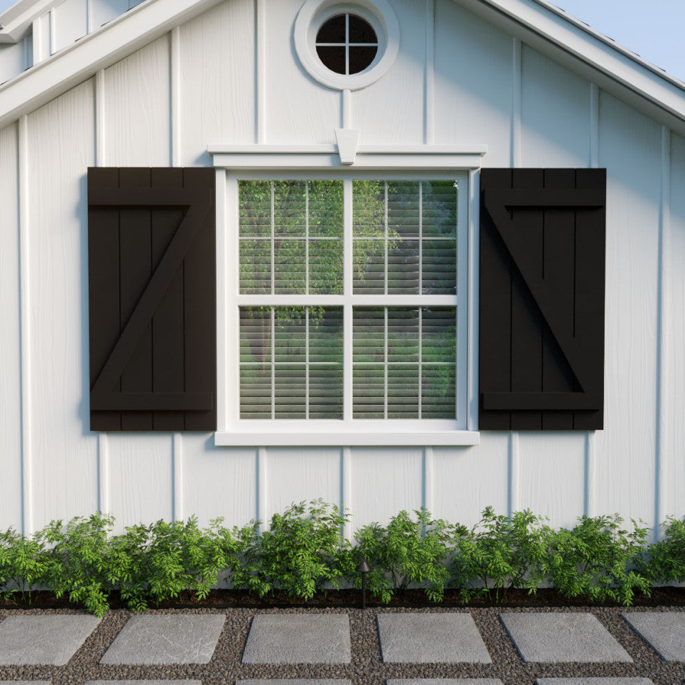 Rustic 4 Board Joined B-N-B Faux Wood Shutters, Smooth, 22x58"