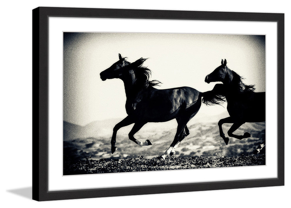 "Galloping Friends" Framed Painting Print, 30x20