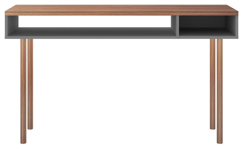 Windsor 47.24 Console Accent Table in Grey and Nature