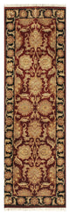 Agra Savino Traditional Red Floral Hand Knotted Wool Rug, 2' 6"x8'