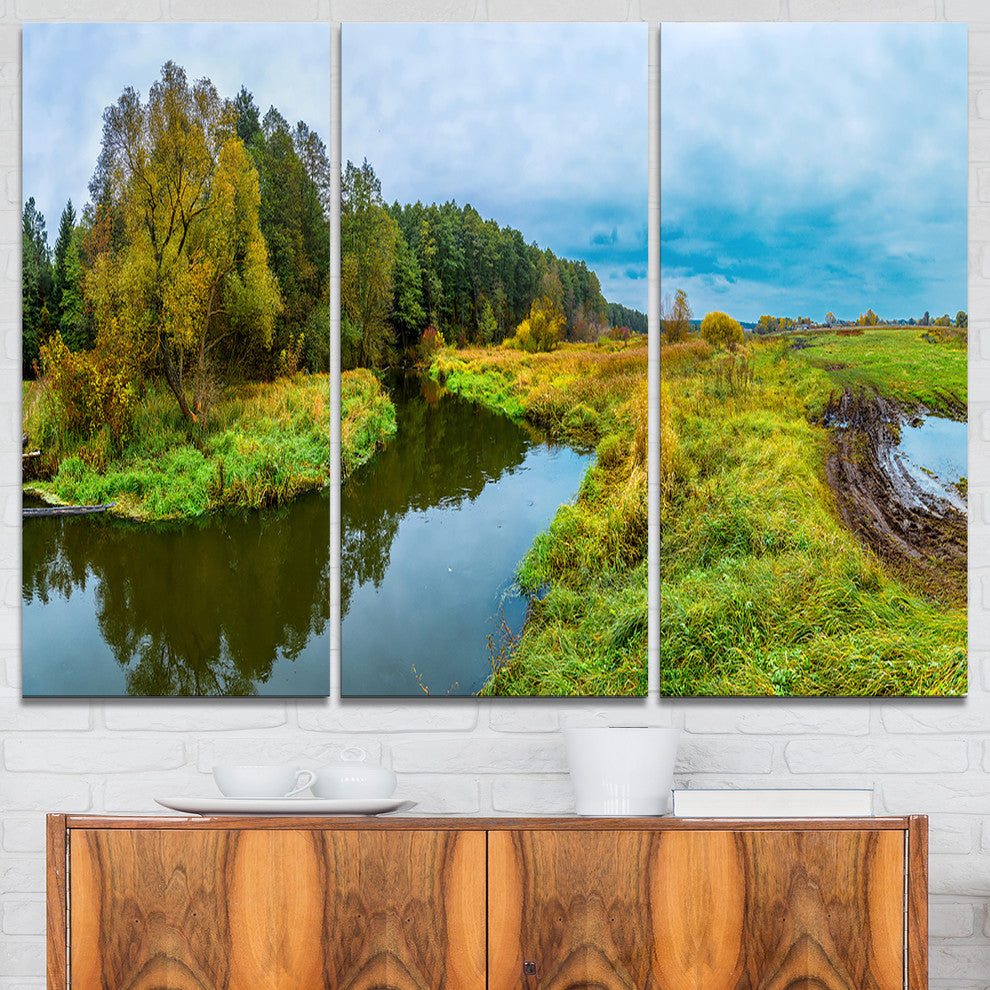 "Green Park by the Lake" Photography Canvas Print, 3 Panels, 36"x28"