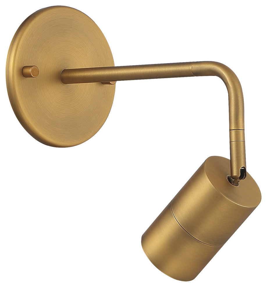 Cafe 1 Light LED Wall Or Ceiling Spotlight, Antique Brushed Brass