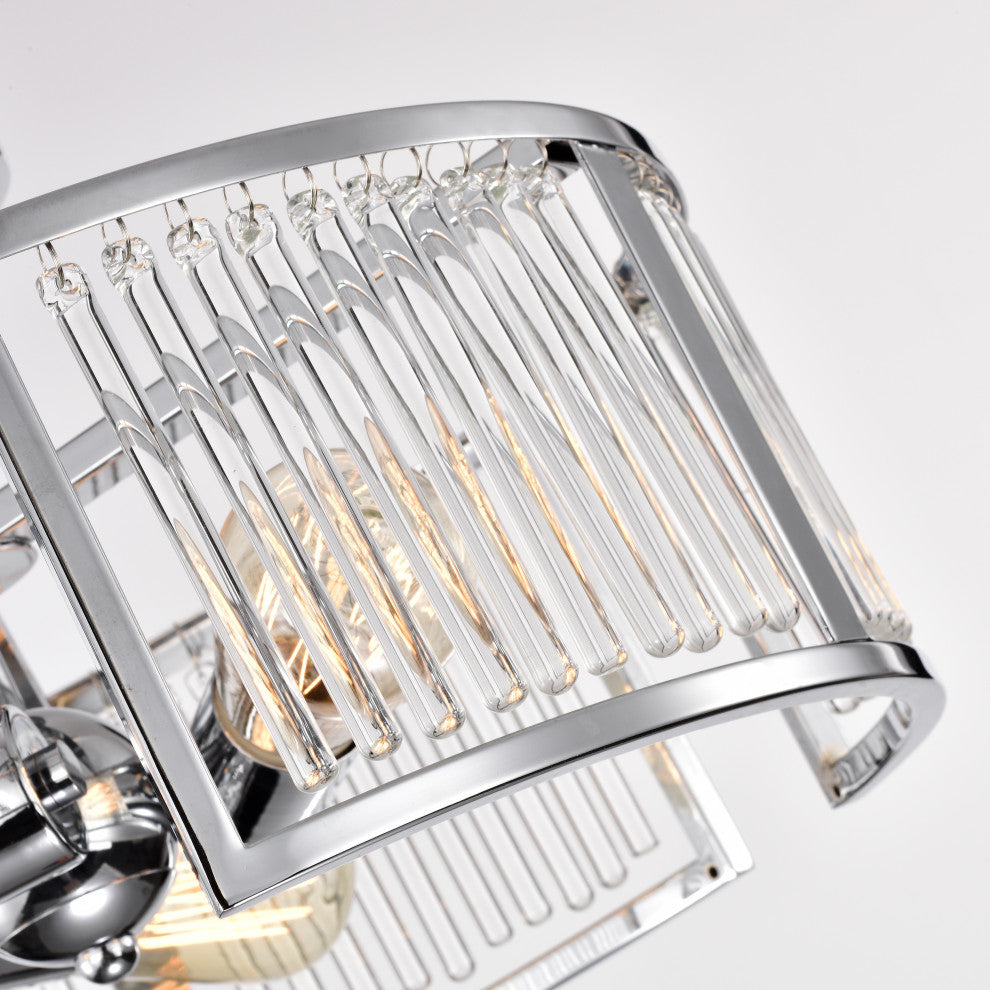 CHLOE Lighting FREY Transitional 3-Light Chrome Semi-Flush Fixture